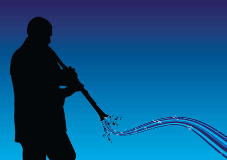 man playing the clarinetのイラスト素材