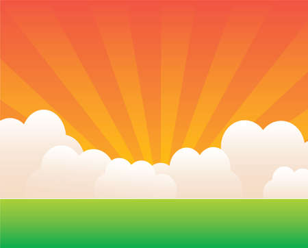 cloudy landscapeのイラスト素材