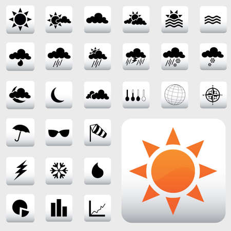 vector collection of weather iconsのイラスト素材