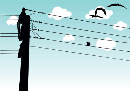 power transmission lines のイラスト素材