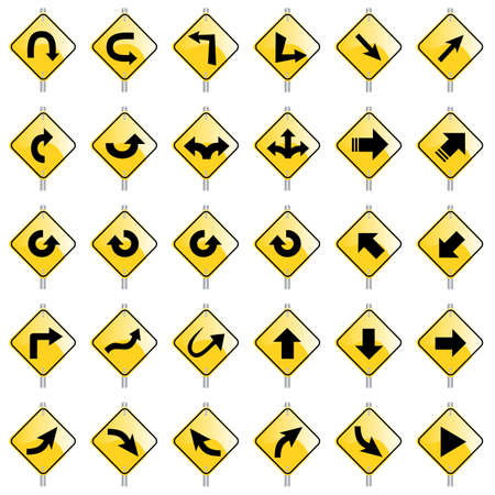 vector collection of directionsのイラスト素材