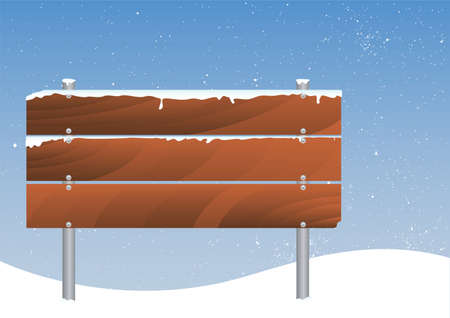 vector snowy signboardのイラスト素材