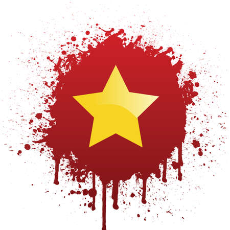vietnam flag in red spatterのイラスト素材