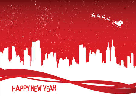 winter cityscapeのイラスト素材