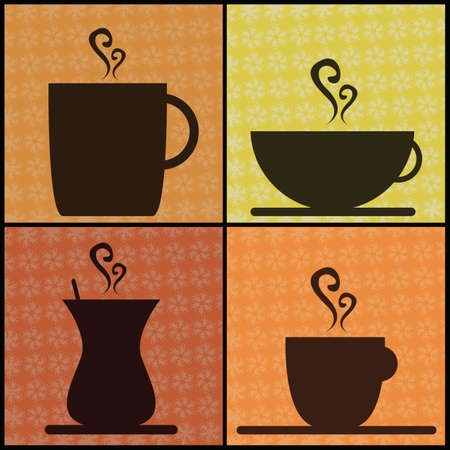 coffee and tea cupsのイラスト素材