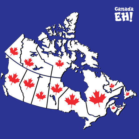 vector map of canadaのイラスト素材