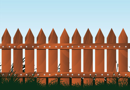 wooden fenceのイラスト素材