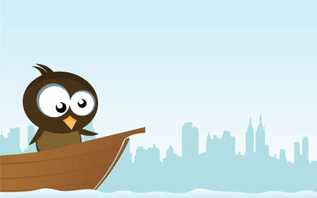 bird on a boatのイラスト素材