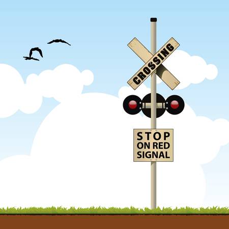 railroad crossingのイラスト素材