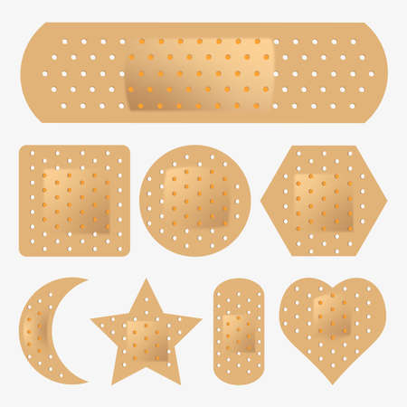 adhesive bandage setのイラスト素材
