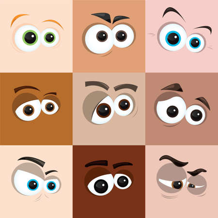 cartoon facesのイラスト素材