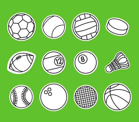 vector set of sport ballsのイラスト素材