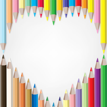 set of colored pencilsのイラスト素材