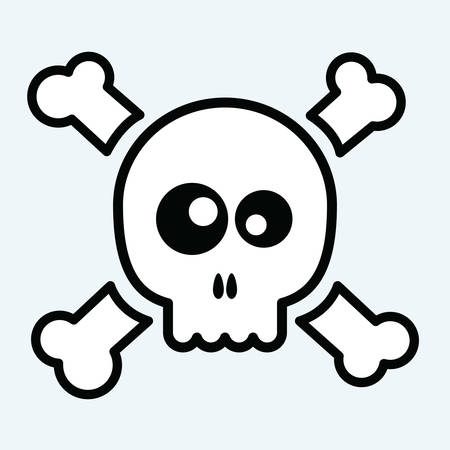 vector illustration of a cute skullのイラスト素材
