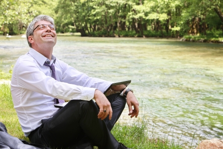 Succesfull happy businessmanの写真素材