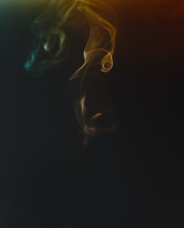 Abstract figures of smoke in dark