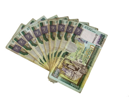 an arrangement of sri lankan rupees