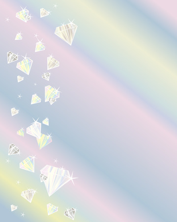 an illustration of a shower of diamonds on a colored backgroundのイラスト素材