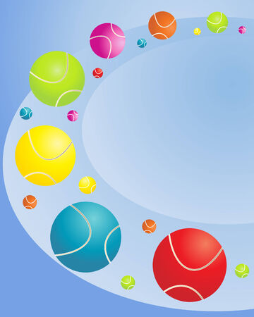 an illustration of colorful tennis balls のイラスト素材