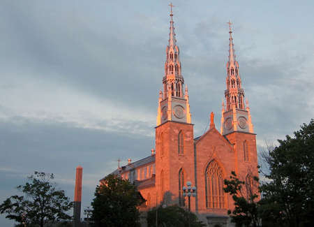 Notre Dame Basilica in Ottawa Canada の写真素材