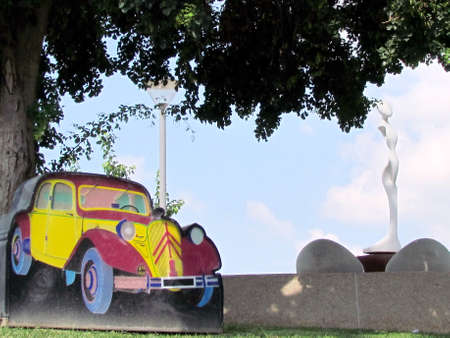 Original sculptures in garden of Tel Hashomer in Israel                                 のeditorial素材