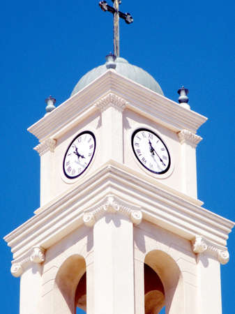 Clock Tower of the St. Peter Church in old city Jaffa, Israel の写真素材