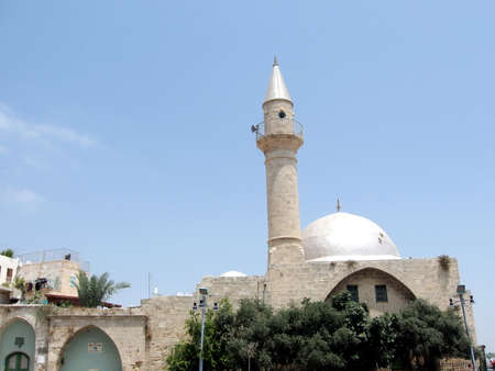 Sinan Pasha Mosque in Old City Akko, Israelの写真素材