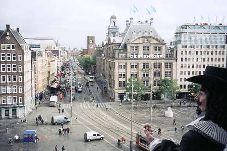 View to Dam Square from Museum Madame Tussauds in Amsterdam, Netherlandsのeditorial素材
