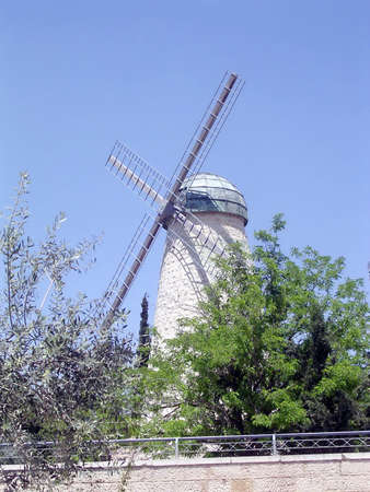 The Mill of Montefiyory in Jerusalem, Israelの写真素材