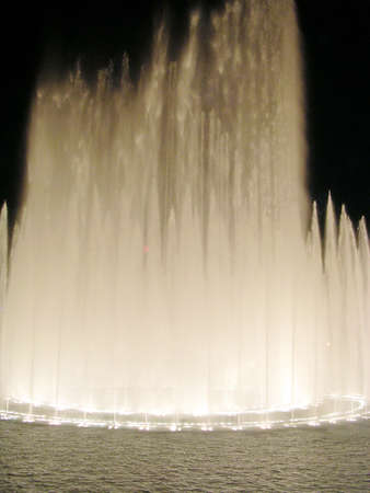 The big fountain near the Boulevard at night in Las Vegas, Nevada, USAのeditorial素材