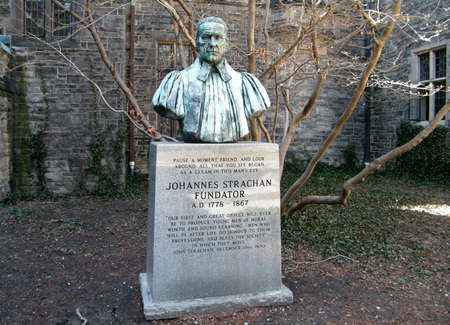 The bust of Johannes Strachan Fundator of the Trinity College at University of Toronto in Toronto Ontario, Canadaのeditorial素材