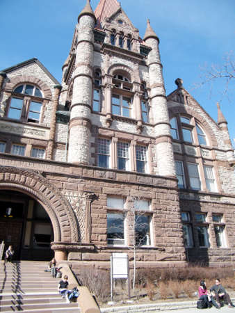 Old Vic building at Victoria College of the University of Toronto in Toronto Ontario, Canadaのeditorial素材