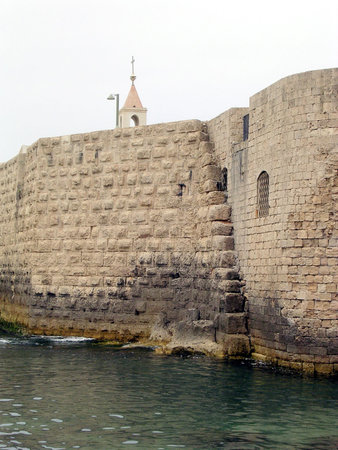 Ancient Ottoman Turkish Sea Wall in Akko (Acre), Israel