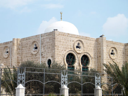 White dome of Hasan-bey Mosque in Tel Aviv, Israel