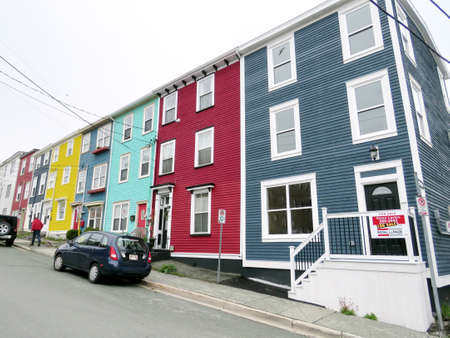 Colorful houses in St. John's in Newfoundland, 15 June 2016 Canadaのeditorial素材