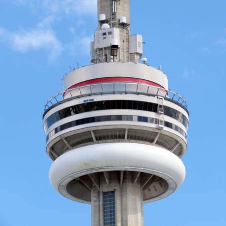 Main part of the CN Tower in Toronto, Canada, August 6, 2016のeditorial素材