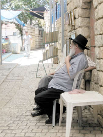Shop on street in old city Safed, Israel, June 29, 2008のeditorial素材