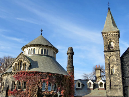 Croft Chapter  House and towers in the University of Toronto in Toronto, Canada, November 18, 2016のeditorial素材
