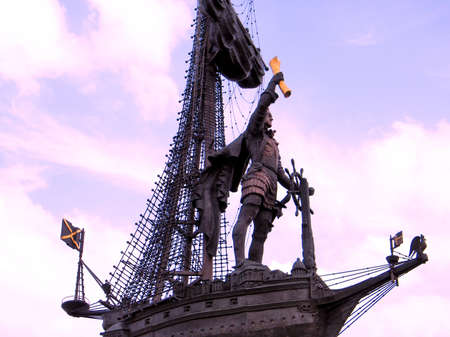 Part of Monument to Peter the Great in Moscow, Russia, May 3, 2011のeditorial素材