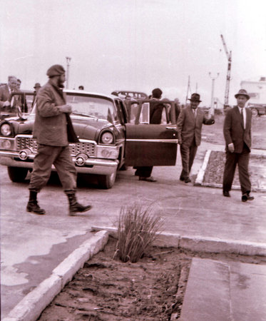 Castro and Rashidov arrived in Yangiyer, Uzbekistan, May 11, 1963