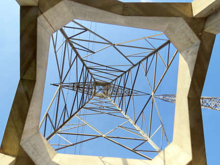 Transmission line tower in Toronto, Canada, June 13, 2017のeditorial素材