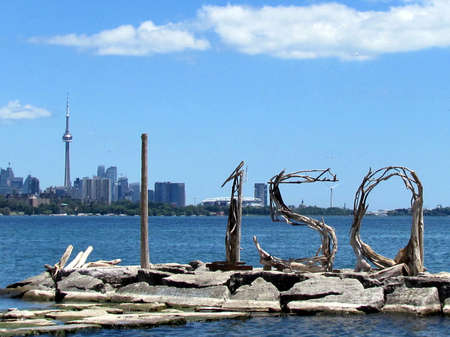 Canada Day on shore of the Lake Ontario in Toronto, Canada, July 3, 2017のeditorial素材