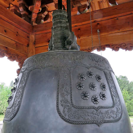 The Bell of Peace in Korean Bell Garden at Meadowlark Botanical Gardens in Vienna, Virginia, USA, April 27, 2016のeditorial素材