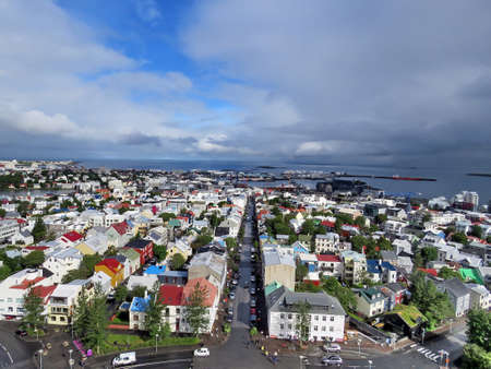 The view of capital city Reykjavik, Iceland, July 4, 2017のeditorial素材