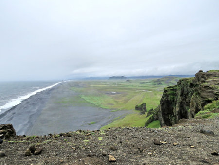 View of Myrdalssandur beach in Iceland, July 6, 2017