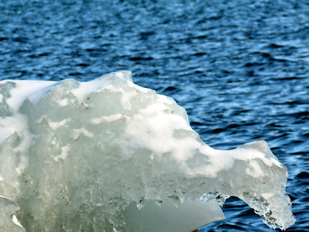 Natural ice sculpture on a shore of the Lake Ontario in Toronto, Canada.