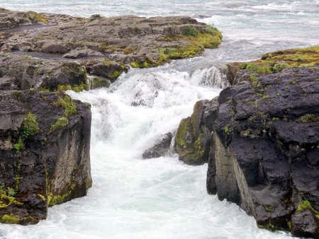 View of Skjalfandafljot river in the north of Iceland, July 10, 2017の写真素材