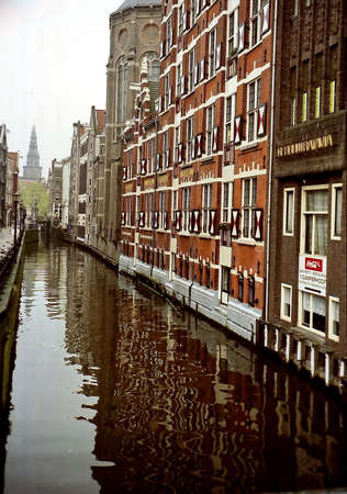 The Oudezijds Kolk in Amsterdam, Netherlands, April 16, 2002のeditorial素材