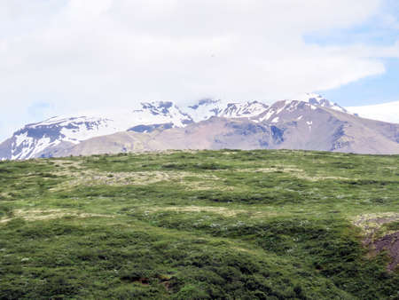 View of Hvannadalshnukur mountain in South Iceland, July 7, 2017のeditorial素材
