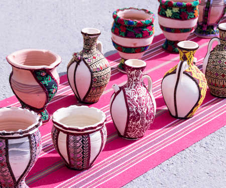 Handmade covers for jarの写真素材